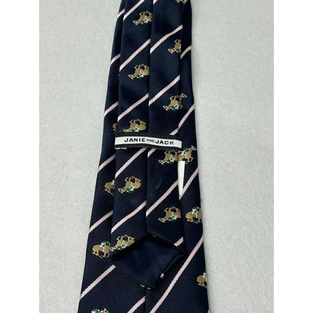 Janie and Jack Horse Jockey Stripe Necktie Neck Tie Navy Boys‎